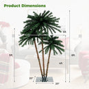 Artificial Lighted Palm Tree with Metal Base 157 Branch Tips and 930 Warm White LED Lights by LJGDeals