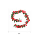 Poinsettia Garland Artificial Hanging Plant 63in – UV Resistant (Interconnectable)