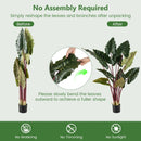 Artificial Rainbow Taro Tree 63" Tall with 11 Faux Leaves by LJGDeals