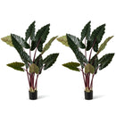 Artificial Rainbow Taro Tree 63" Tall with 11 Faux Leaves by LJGDeals