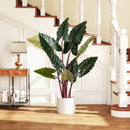 Artificial Rainbow Taro Tree 63" Tall with 11 Faux Leaves by LJGDeals