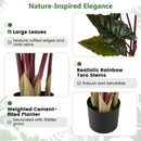 Artificial Rainbow Taro Tree 63" Tall with 11 Faux Leaves by LJGDeals