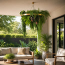 Artificial Roof Hanging Disc 23.6in – Gold Frame – UV Resistant by Designer Plants USA