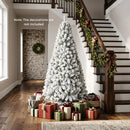 Snow-Flocked Artificial Christmas Tree 6 ft with Metal Stand by LJGDeals