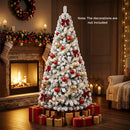 Snow-Flocked Artificial Christmas Tree 6 ft with Metal Stand by LJGDeals