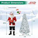 Snow-Flocked Artificial Christmas Tree 6 ft with Metal Stand by LJGDeals