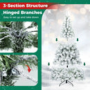 Snow-Flocked Artificial Christmas Tree 6 ft with Metal Stand by LJGDeals