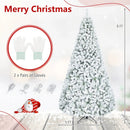 Snow-Flocked Artificial Christmas Tree 9 ft with Metal Stand by LJGDeals