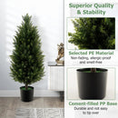 3 Feet Artificial Topiary Cedar Tree with Cement Plastic Pot and Faux Moss-Green by LJGDeals