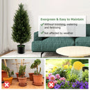 3 Feet Artificial Topiary Cedar Tree with Cement Plastic Pot and Faux Moss-Green by LJGDeals