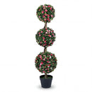 Triple Ball Rose Topiary Tree 43.5" with Lifelike Blooms by LJGDeals
