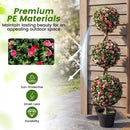 Triple Ball Rose Topiary Tree 43.5" with Lifelike Blooms by LJGDeals