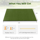 Artificial Turf Mat for Indoor and Outdoor Golf Practice Includes 2 Rubber Tees and 2 Alignment Sticks by DirectDeals