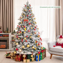 4.5/6/7 Feet Flocked Christmas Tree with Warm White LED Lights