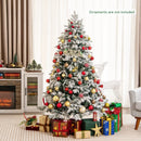 4.5/6/7 Feet Flocked Christmas Tree with Warm White LED Lights by LJGDeals