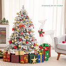 4.5/6/7 Feet Flocked Christmas Tree with Warm White LED Lights by LJGDeals