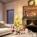 4.5/6/7 Feet Flocked Christmas Tree with Warm White LED Lights by LJGDeals