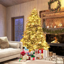 4.5/6/7 Feet Flocked Christmas Tree with Warm White LED Lights by LJGDeals
