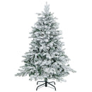 4.5/6/7 Feet Flocked Christmas Tree with Warm White LED Lights by LJGDeals