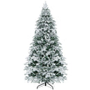4.5/6/7 Feet Flocked Christmas Tree with Warm White LED Lights by LJGDeals