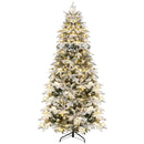 4.5/6/7 Feet Flocked Christmas Tree with Warm White LED Lights by LJGDeals