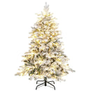 4.5/6/7 Feet Flocked Christmas Tree with Warm White LED Lights by LJGDeals