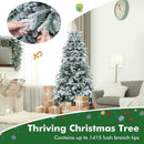 4.5/6/7 Feet Flocked Christmas Tree with Warm White LED Lights by LJGDeals