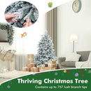 4.5/6/7 Feet Flocked Christmas Tree with Warm White LED Lights by LJGDeals