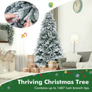 4.5/6/7 Feet Flocked Christmas Tree with Warm White LED Lights by LJGDeals
