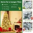 4.5/6/7 Feet Flocked Christmas Tree with Warm White LED Lights by LJGDeals
