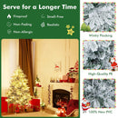4.5/6/7 Feet Flocked Christmas Tree with Warm White LED Lights by LJGDeals