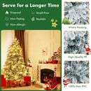 4.5/6/7 Feet Flocked Christmas Tree with Warm White LED Lights by LJGDeals