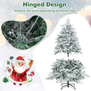4.5/6/7 Feet Flocked Christmas Tree with Warm White LED Lights by LJGDeals
