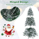 4.5/6/7 Feet Flocked Christmas Tree with Warm White LED Lights by LJGDeals