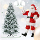 4.5/6/7 Feet Flocked Christmas Tree with Warm White LED Lights by LJGDeals