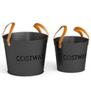 Ash Bucket Set of 2 Metal Coal Ash Can Set with 11.5 Gal and 8.5 Gal Bucket for Fireplace Fire Pits by LJGDeals