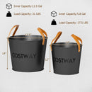 Ash Bucket Set of 2 Metal Coal Ash Can Set with 11.5 Gal and 8.5 Gal Bucket for Fireplace Fire Pits by LJGDeals