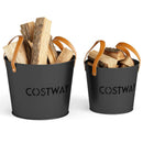 Ash Bucket Set of 2 Metal Coal Ash Can Set with 11.5 Gal and 8.5 Gal Bucket for Fireplace Fire Pits by LJGDeals