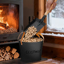 Ash Bucket Set of 2 Metal Coal Ash Can Set with 11.5 Gal and 8.5 Gal Bucket for Fireplace Fire Pits by LJGDeals