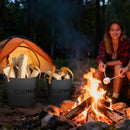Ash Bucket Set of 2 Metal Coal Ash Can Set with 11.5 Gal and 8.5 Gal Bucket for Fireplace Fire Pits by LJGDeals