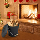 Ash Bucket with Lid and Cut-resistant Gloves by DirectDeals