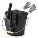 Ash Bucket with Lid and Cut-resistant Gloves by LJGDeals