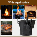 Ash Bucket with Lid and Cut-resistant Gloves by LJGDeals