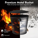 Ash Bucket with Lid and Cut-resistant Gloves by LJGDeals