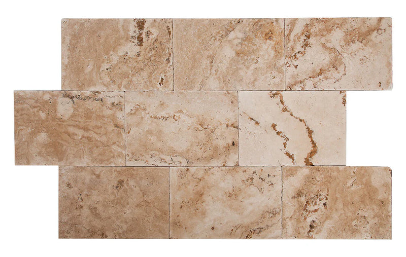 Aspendos Beige Travertine Tumbled Pavers - Full TruckLoad