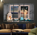 Astonishing Sunset from the Window Wall Art Canvas Print