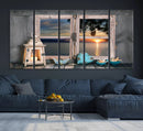 Astonishing Sunset from the Window Wall Art Canvas Print