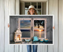 Astonishing Sunset from the Window Wall Art Canvas Print