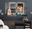 Astonishing Sunset from the Window Wall Art Canvas Print