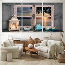 Astonishing Sunset from the Window Wall Art Canvas Print